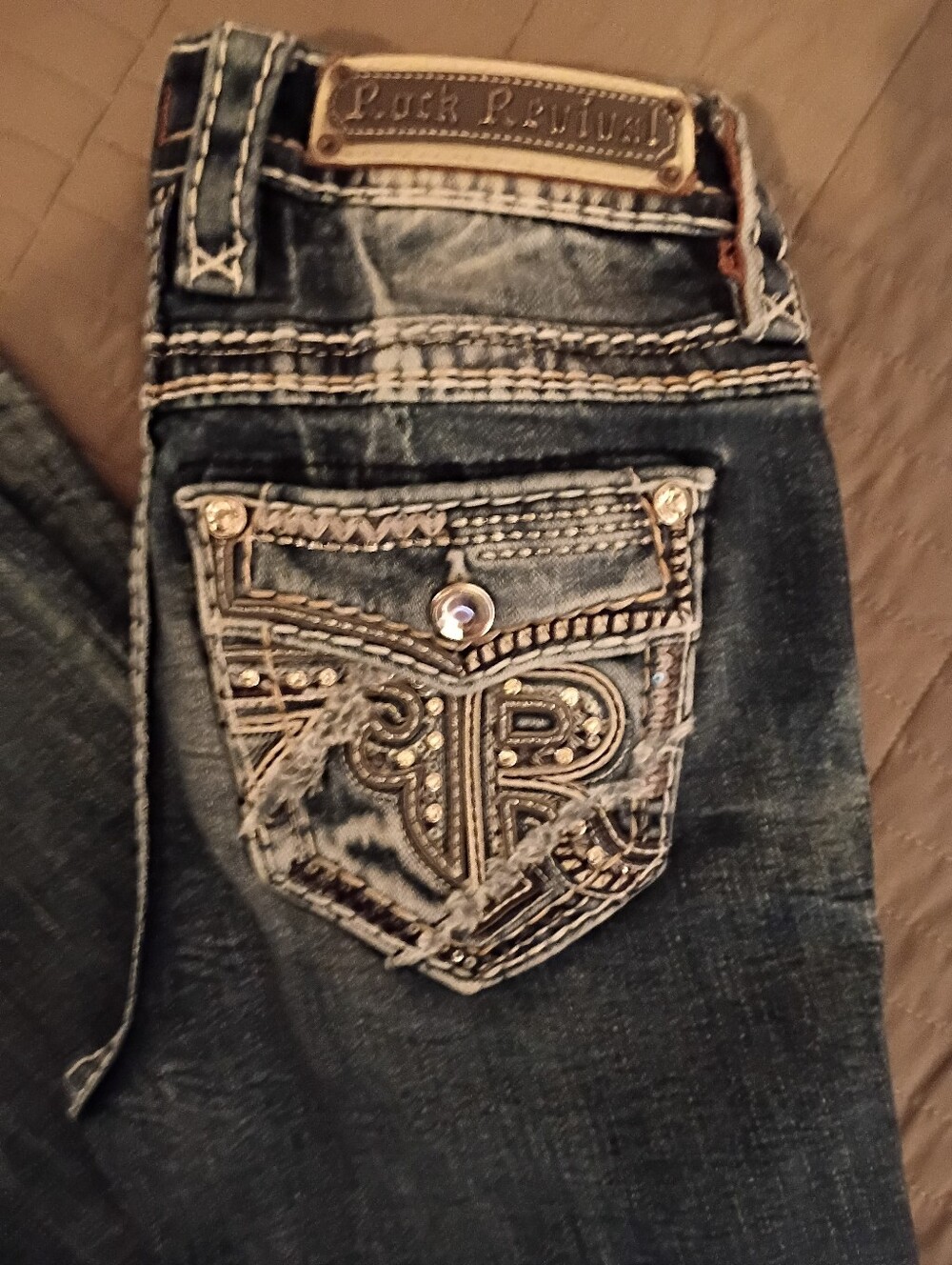 Rock Revival Semah Mid-Rise Boot Stretch Ripped Jeans Ladies Size 24 - Picture 8 of 16